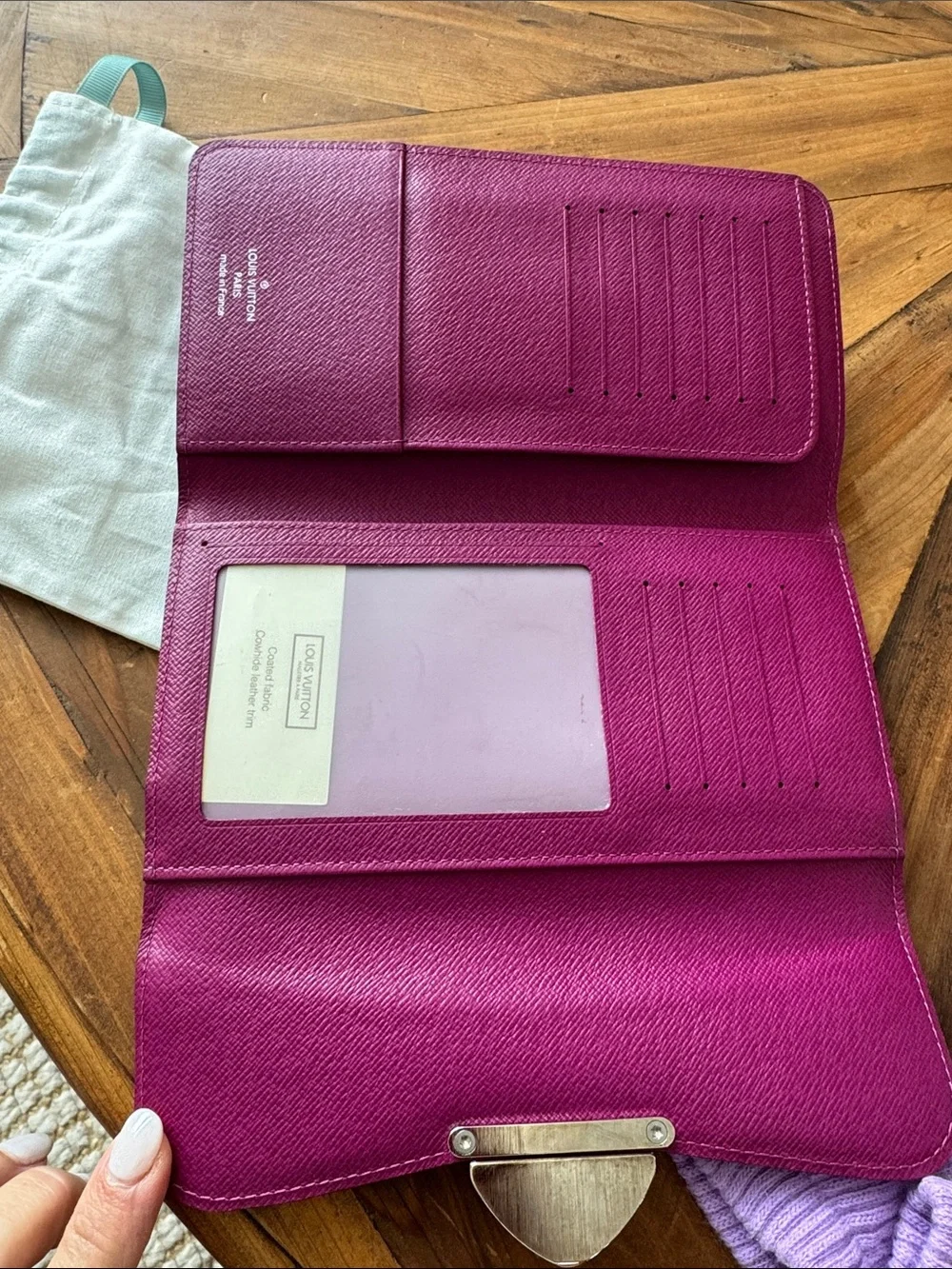 Louis Vuitton Deep Plum Epi Leather Clasp Wallet